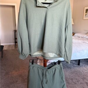 Sage Green Waffle Knit Lounge Set